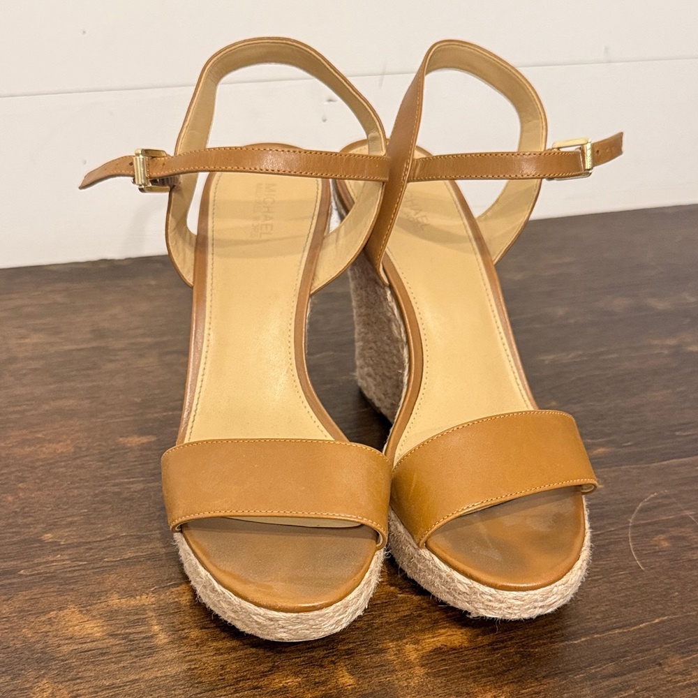 Michael Kors Tan Wedge Sandals